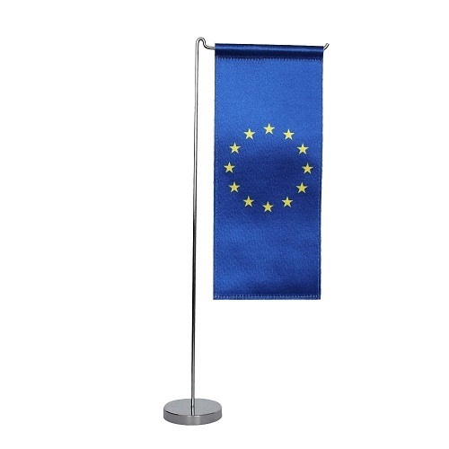 Tischbanner Europa Satin Tischbanner Europa mit Bannerarm, Tischbanner mit Bannerarm, Tischbanner Europa, Tischfahnen Europa, Tischfahnen, Tischbanner,