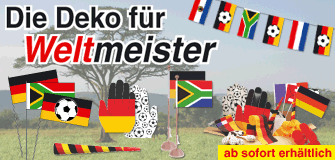 Werbeartikel: Die Deko für Weltmeister Werbeartikel: Partyartikel, Party-artikel,=Die Deko für Weltmeister