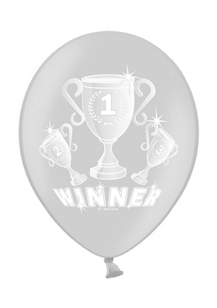 Werbeartikel: Motivballons,=Luftballons Winner Silver