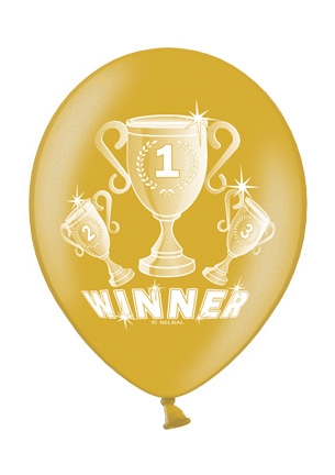 Werbeartikel: Motivballons,=Luftballons Winner Gold