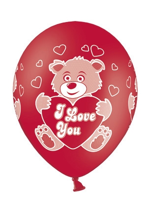 Werbeartikel: Luftballons Herz, Luftballons Hochzeit,=Luftballons I Love You Bear,