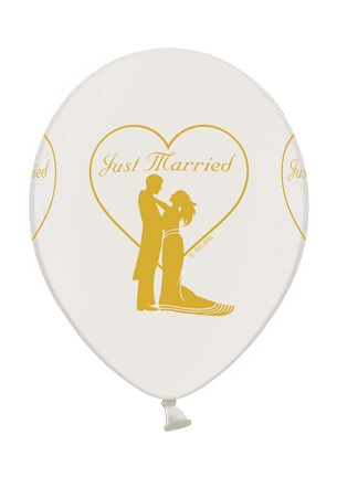 Werbeartikel: Luftballons Herz, Luftballons Hochzeit,=Luftballons just married,