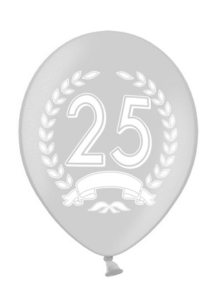 Werbeartikel: Luftballons 25 Silver, Werbeartikel: Luftballons Herz, Luftballons Hochzeit,=Luftballons 25 Silver,