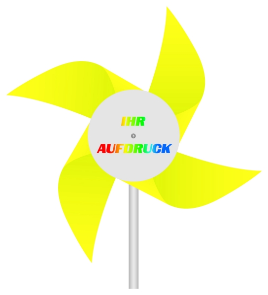 Werbeartikel: Windmühlen aus Kunststoff gelb, Werbeartikel: Windmühlen, Fahrrad-windmühlen,=Windmühlen aus Kunststoff gelb,