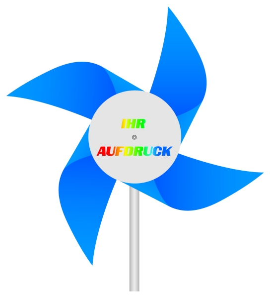 Werbeartikel: Windmühlen aus Kunststoff blau, Werbeartikel: Windmühlen, Fahrrad-windmühlen,=Windmühlen aus Kunststoff blau,