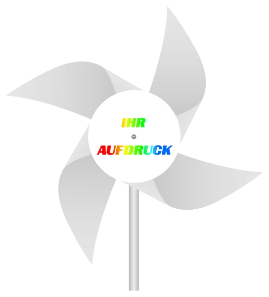 Werbeartikel: Windmühlen 4-flügelig weiß, Werbeartikel: Windmühlen, Fahrrad-windmühlen,=Windmühlen 4-flügelig weiß,