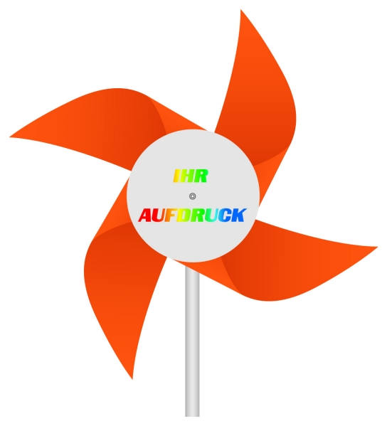Werbeartikel: Windmühlen 4-flügelig orange, Werbeartikel: Windmühlen, Fahrrad-windmühlen,=Windmühlen 4-flügelig orange,