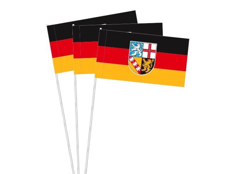 Werbeartikel: Papierfahnen Bundesländer=Papierfahnen Saarland