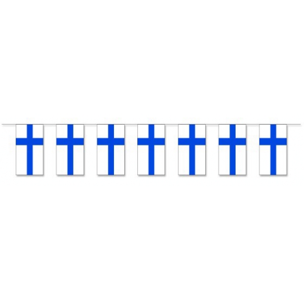Werbeartikel: Fahnenketten mit Staatenaufdruck=Fahnenketten Finnland,
