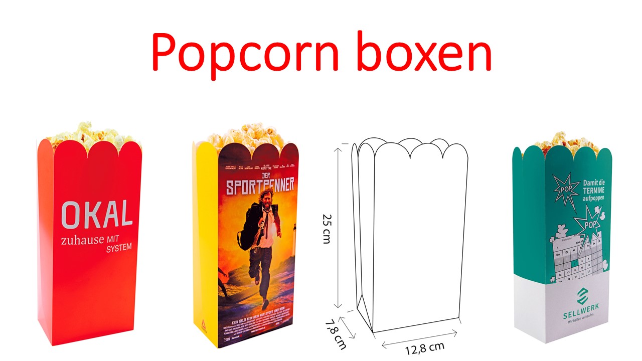 Werbeartikel: Partyartikel, Events-artikel,=Popcorn boxen