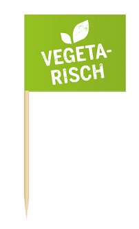 Werbeartikel: Minifahnen zur Speisenkennzeichnung=Minifhnchen Vegetarisch