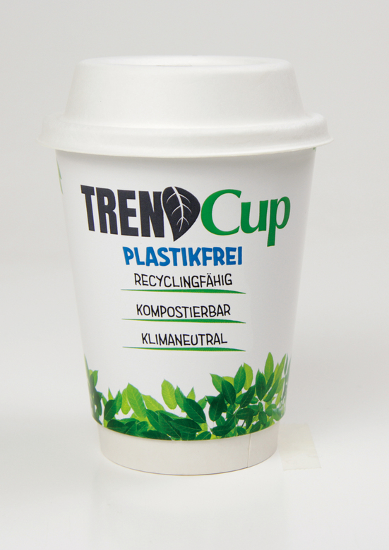 Werbeartikel: Trend Cup Papp Becher mit Bagasse Deckel