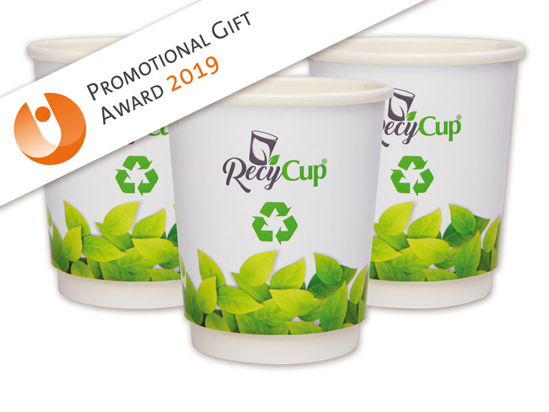 Werbeartikel: Doppelwandbecher,=Papp Becher RecyCup® – 100% recyclingfähig