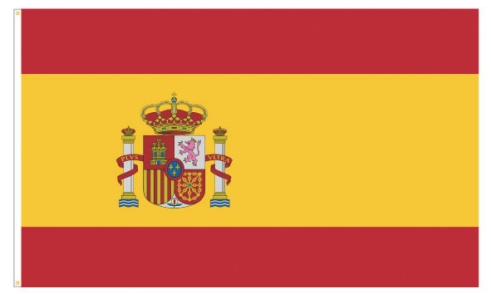 Werbeartikel: Polyesterfahnen „Spanien“, Werbeartikel: Themendekoration Spanien=Polyesterfahnen „Spanien“,