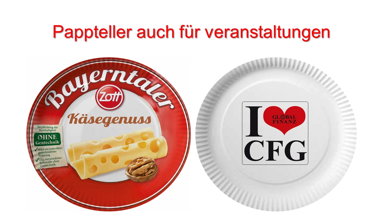 Werbeartikel: Pappteller auch für veranstaltungen Werbeartikel: Partyartikel, Events-artikel,=Pappteller auch für veranstaltungen