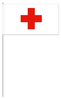 Werbeartikel: Emblem Aufdruck Papierfähnchen,=Rotes Kreuz Papierfahnen,