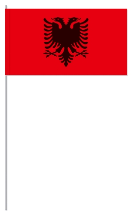 Werbeartikel: International Papierfahnen,=Albanien Papierfahnen,