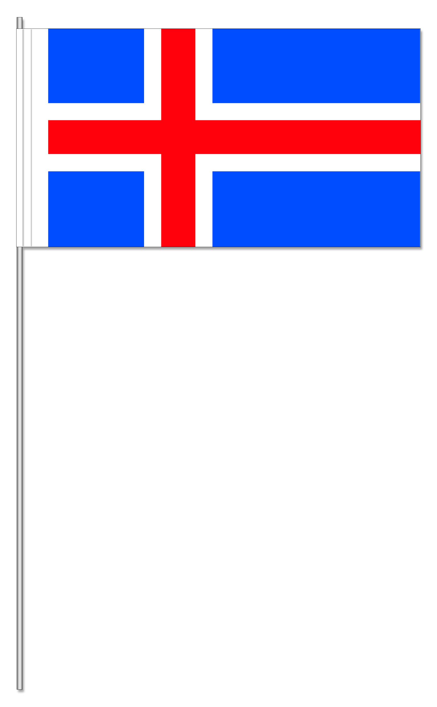 Werbeartikel: Papierfahnen,=Island Papierfahnen