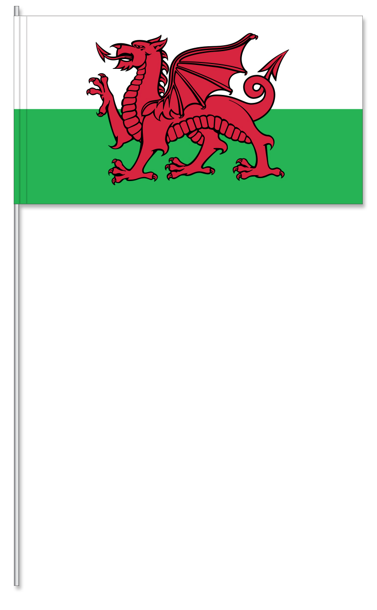 Werbeartikel: Papierfahnen,=Wales Papierfahnen,