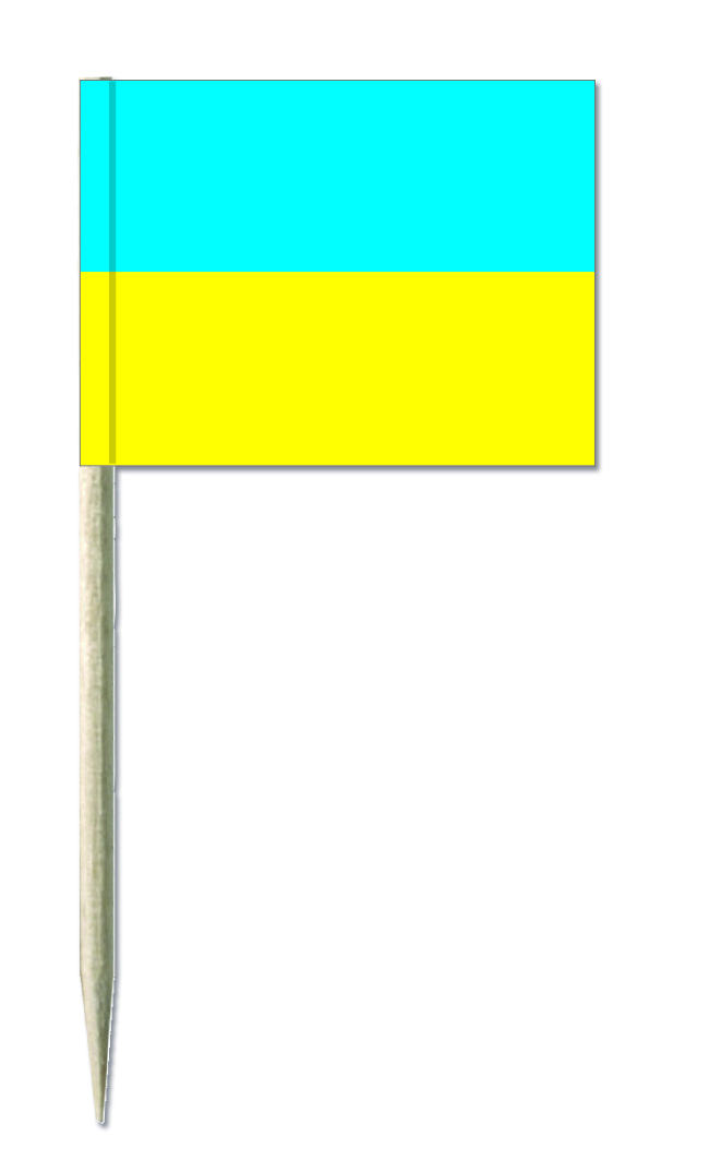 Werbeartikel: Ukraine picker, Ukraine Minifähnen, Werbeartikel: Party picker, Holz picker,=Ukraine picker, Ukraine Minifähnen,
