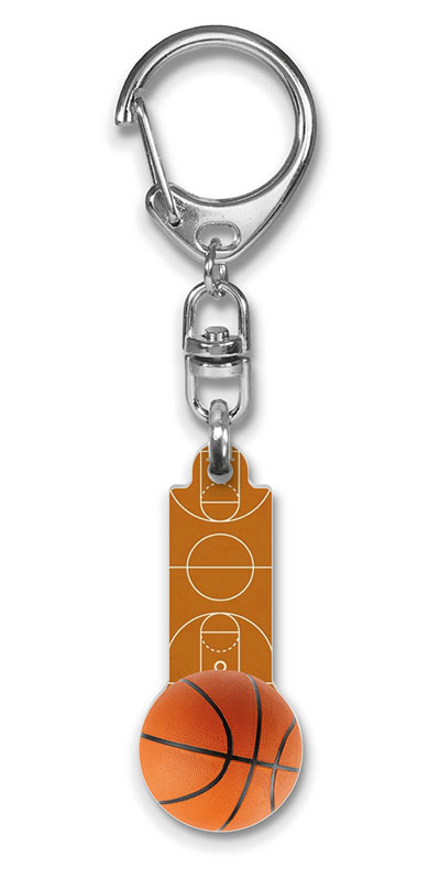 Werbeartikel: Basketball Schlüsselanhänger Werbeartikel: Einkaufswagen schlüssel,=Basketball Schlüsselanhänger