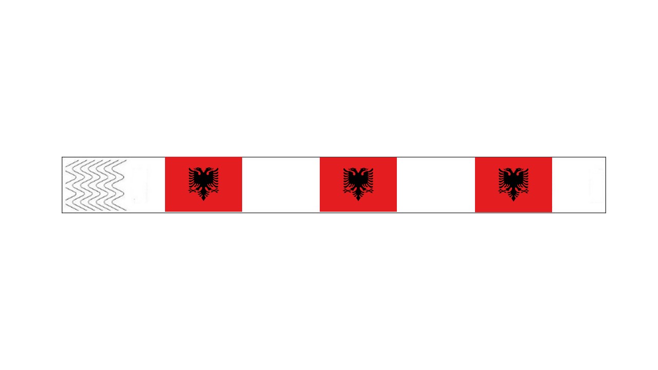 Werbeartikel: Kontroll-armbänder Albanien, Werbeartikel: Armbänder Länder, Armbänder=Kontroll-armbänder Albanien,