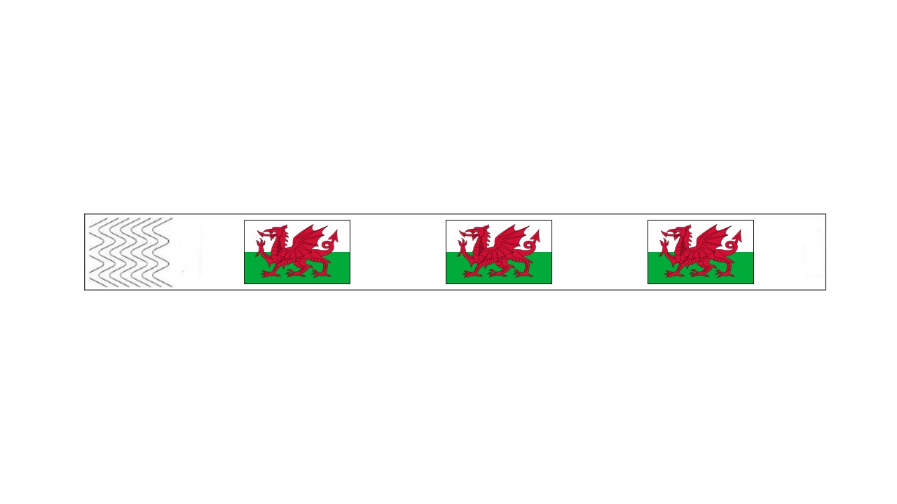 Werbeartikel: Armbänder Länder, Armbänder=Kontroll-armbänder Wales,